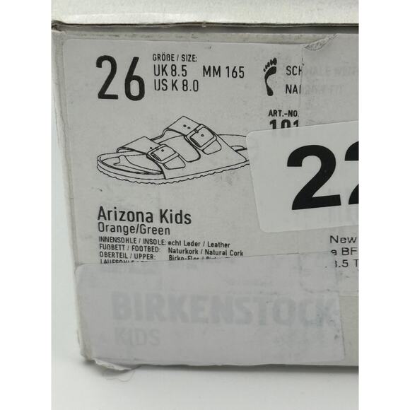 Birkenstock Kids Toddler EVA Fern Arizona Sandal Green/Orange Size US8 EU26 - Picture 3 of 9